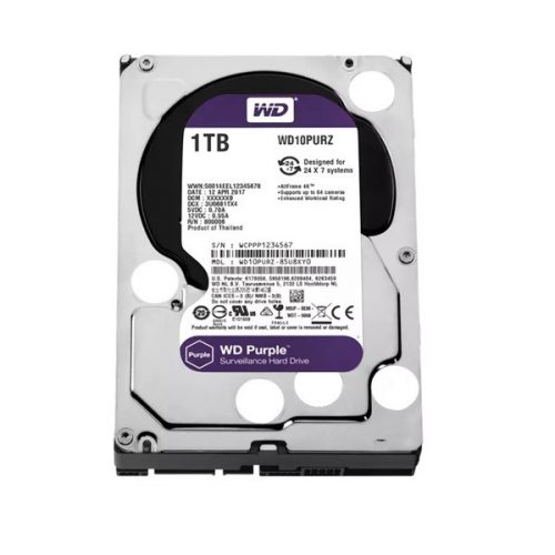 Western Digital 3,5" 1000GB belső SATAIII 5400RPM 64MB PURPLE WD10PURZ winchester 3 év