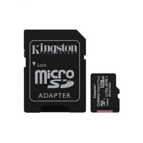 Kingston 128GB SD micro Canvas Select Plus (SDXC Class 10 A1) (SDCS2/128GB) memóriakártya adapterrel