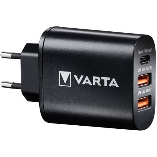 Varta 57958101401 univerzális 2x USB, Type C, 5,4 A fekete hálózati töltő