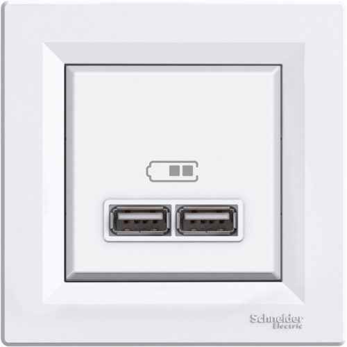 Schneider EPH2700221 ASFORA 2.1A/A+A/fehér dupla USB töltő