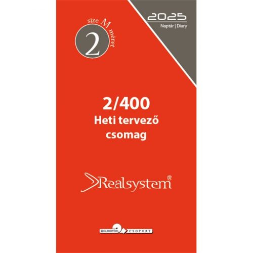 Realsystem 2/400 éves heti beosztású gyűrűs naptár kiegészítő