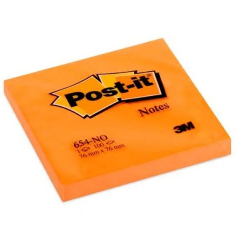 Post-it 76x76mm 100lap neon narancs jegyzettömb