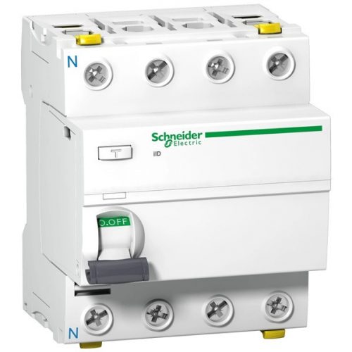 Schneider A9Z21463 analóg 3P+N 63A 30mA A-típus 10kA Acti9 iID áram-védőkapcsoló