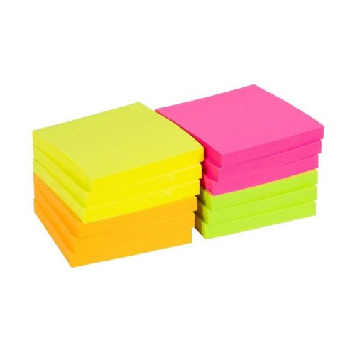 Office Depot 76x76mm öntapadós 12db/csomag neon jegyzettömb