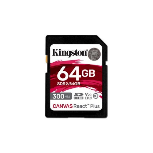 Kingston 64GB SD Canvas React Plus (SDXC Class 10  UHS-II U3) (SDR2/64GB) memóriakártya