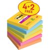 Post-it Super Sticky Carnival 76x76mm  90lapos 4+2db  vegyes jegyzettömb