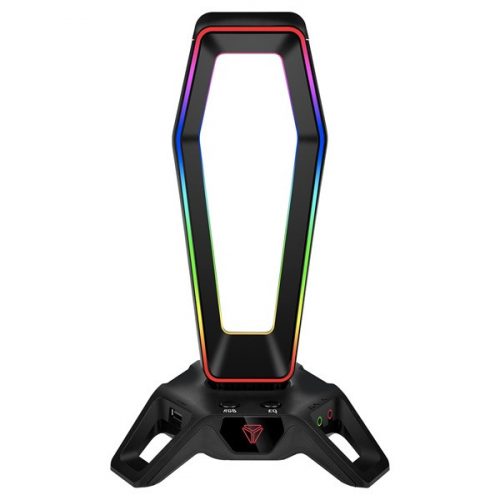 Yenkee 45016645 YHB 3000 RGB gamer USB HUB és fejhallgató állvány