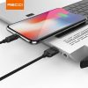 Recci RCL-P100B 1m Lightning - USB fekete adat- és töltőkábel