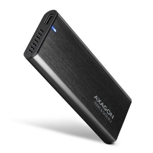 Axagon EEM2-SB2 USB-C 3.2 Gen 2 - M.2 NVMe/SATA fekete csavar nélküli külső SSD ház