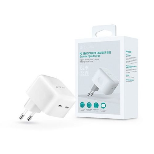 Devia ST366086 GaN 35W 2xType-C hálózati töltő adapter