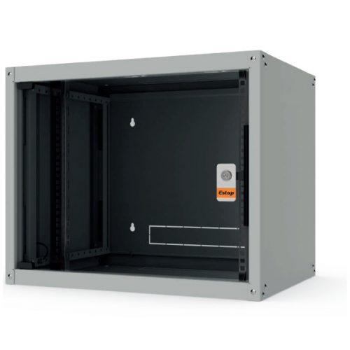 Legrand EVO4U6060 19" 4U SZÉL:600 MÉLY:600 MAG:270 szürke egyrészes, üvegajtós komplett fali rack szekrény Evoline