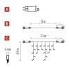 Emos D1CW02 CNT 2,5m 100LED IP44 12W időzítős meleg fehér jégcsapok kezdő készlet