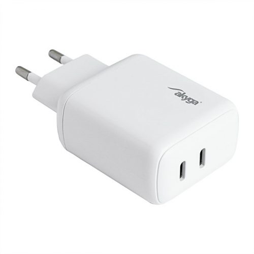 Akyga AK-CH-19 2x USB-C PD 5-12V / max. 3A 40W Quick Charge 3.0 gyorstöltő