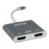 AVAX HB902 PRIME Type C 3.2-2xHDMI 4K60Hz DUAL monitor adapter