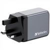 Verbatim 32201 GNC-65 GaN Charger 65W USB Type-A + 2xType-C hálózati töltő adapter