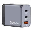 Verbatim 32201 GNC-65 GaN Charger 65W USB Type-A + 2xType-C hálózati töltő adapter