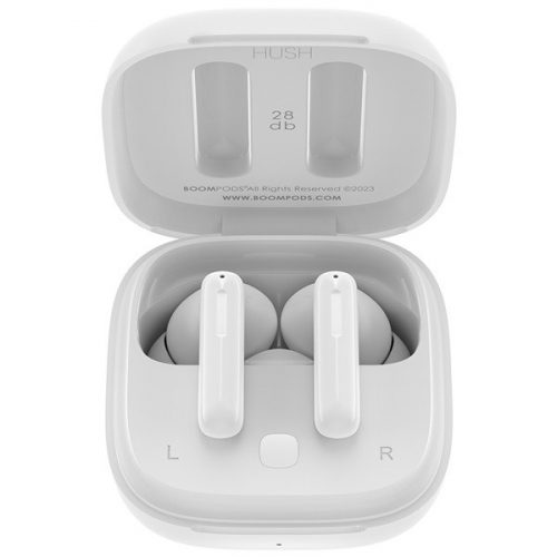 Boompods Bassline Hush aktív zajszűrős True Wireless Bluetooth fehér fülhallgató