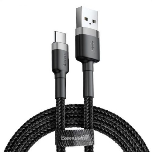 Baseus CATKLF-UG1 Cafule 3m 2A USB A/USB C szürke-fekete adat- és töltőkábel