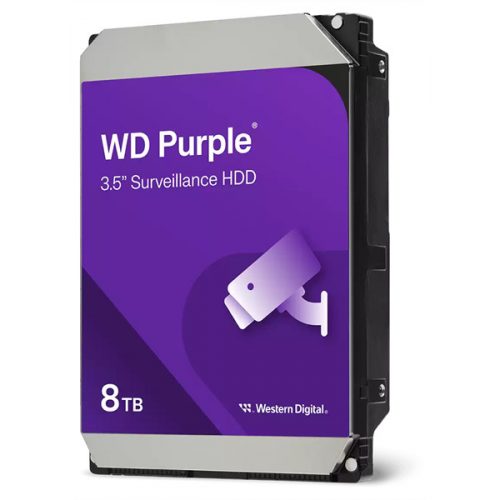 Western Digital 3,5" 8000GB belső SATAIII 5640RPM 256MB PURPLE WD85PURZ winchester 3 év