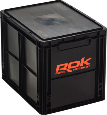 ROK CRATE 433 Set - nagy rekesz tetővel -40cm x 30cm x 32cm - Fekete