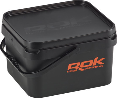 ROK 10 literes szögletes keverő edény fedéllel - SQUARE BUCKET with soft cover - Fekete