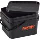 ROK 10 literes Szögletes Csalis vödör + betét + tető szett - Square Bait Bucket + Basin Black set - Fekete