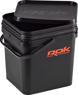 ROK 17 literes Szögletes Csalis vödör + betét + tető szett Square Bait Bucket + Basin Black set - Fekete