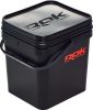 ROK 17 literes Szögletes Csalis vödör + betét + tető szett Square Bait Bucket + Basin Black set - Fekete