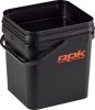 ROK 17 literes Szögletes Csalis vödör + betét + tető szett Square Bait Bucket + Basin Black set - Fekete